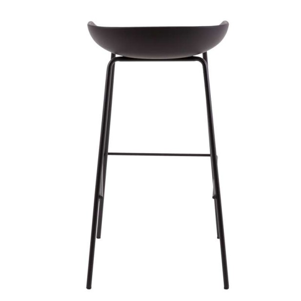 Taburete Alto SAGIN 62 cm, Metal / Plástico Negro. Vackart