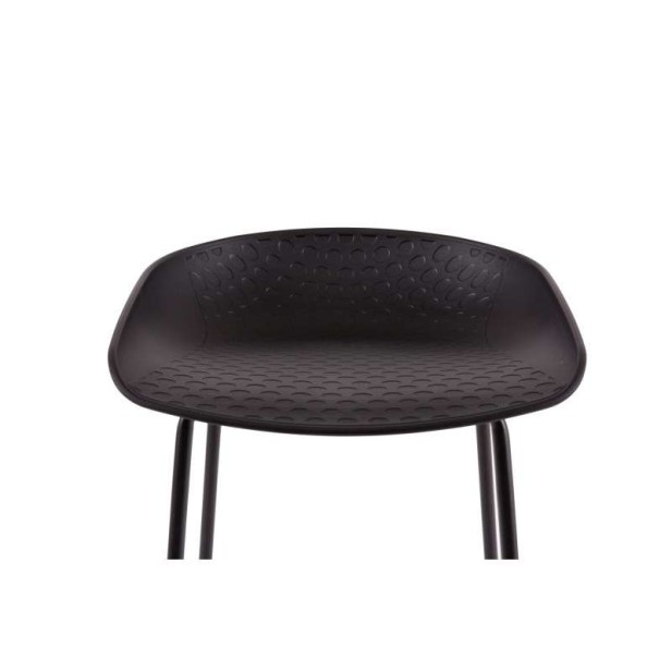 Taburete Alto SAGIN 62 cm, Metal / Plástico Negro. Vackart