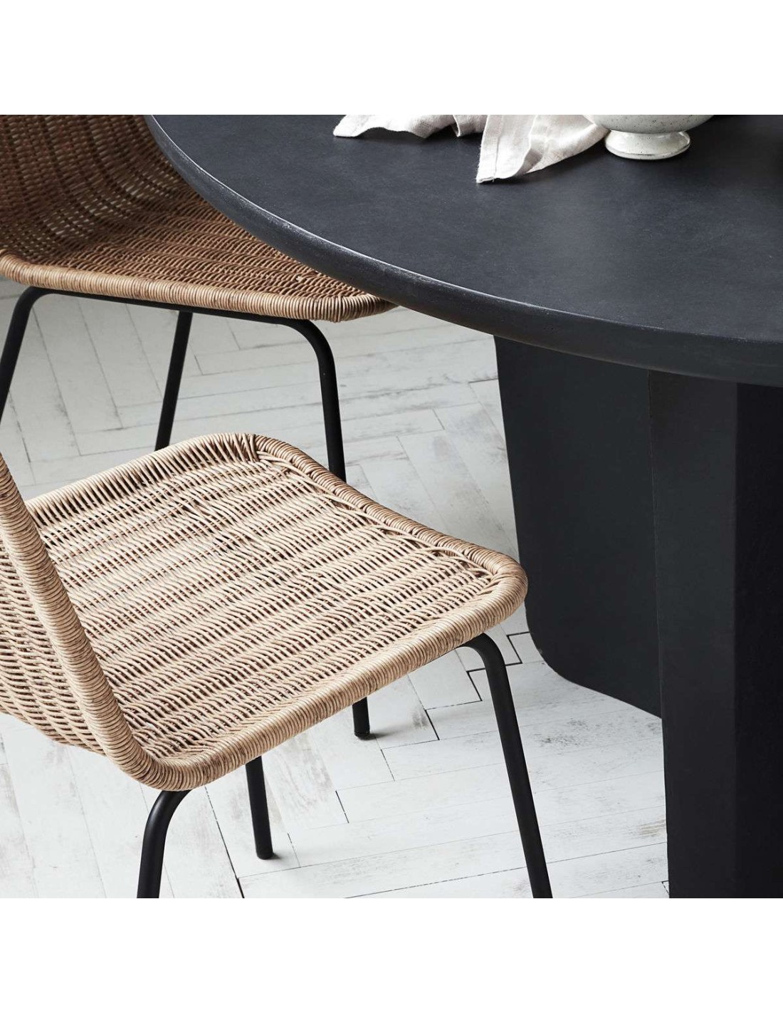 Silla de comedor HAPUR, Ratán Natural / Metal - House Doctor. Vackart