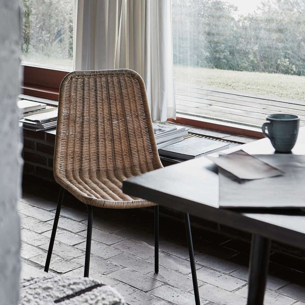Silla de comedor HAPUR, Ratán Sintético/ Metal - House Doctor. Vackart