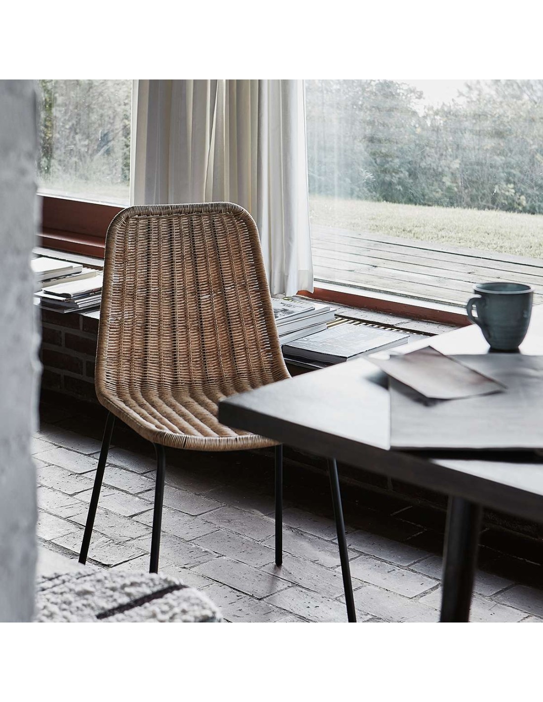 Silla de comedor HAPUR, Ratán Natural / Metal - House Doctor. Vackart