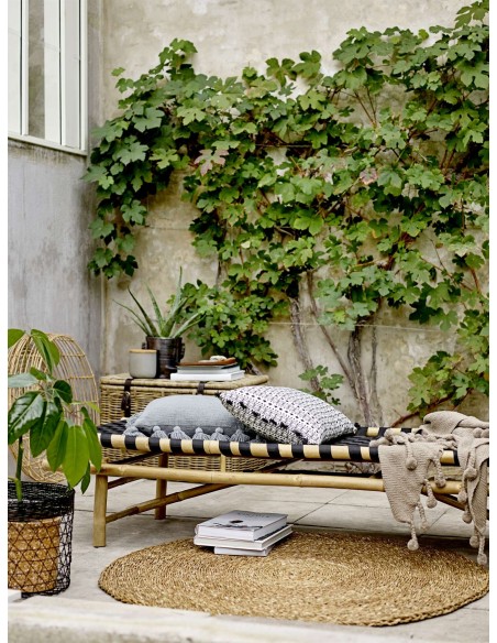 Sofá Daybed VIDA, Bambú Natural / Poliéster Negro - Bloomingville. Vackart
