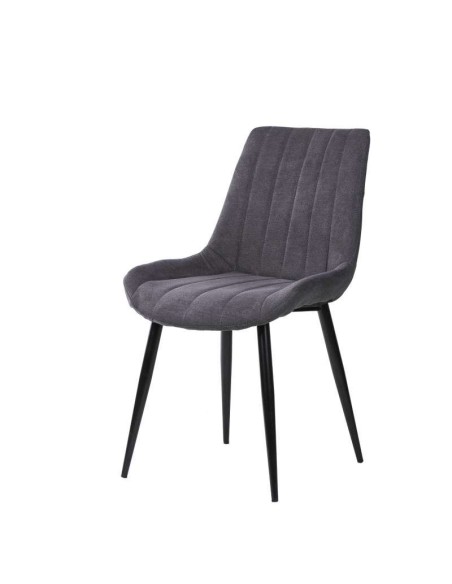 Silla MIDDEL, Metal Negro / Textil Gris Oscuro. Vackart