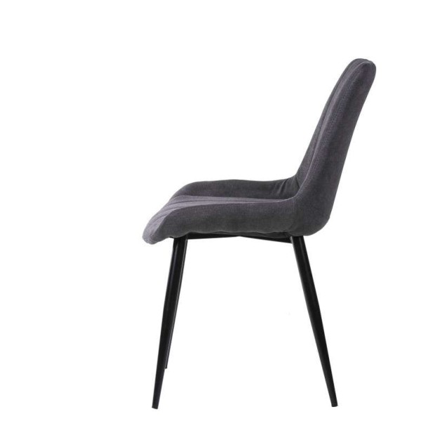 Silla MIDDEL, Metal Negro / Textil Gris Oscuro. Vackart Silla MIDDEL, Metal Negro / Textil Gris Oscuro. Vackart