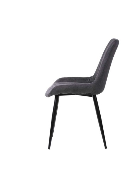 Silla MIDDEL, Metal Negro / Textil Gris Oscuro. Vackart