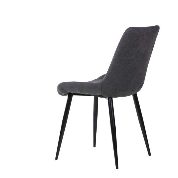 Silla MIDDEL, Metal Negro / Textil Gris Oscuro. Vackart Silla MIDDEL, Metal Negro / Textil Gris Oscuro. Vackart