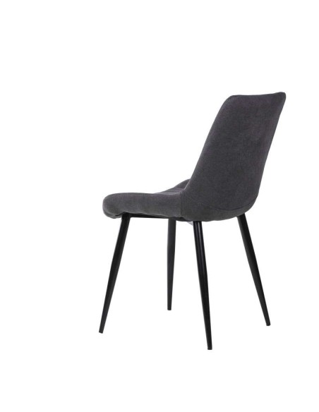 Silla MIDDEL, Metal Negro / Textil Gris Oscuro. Vackart