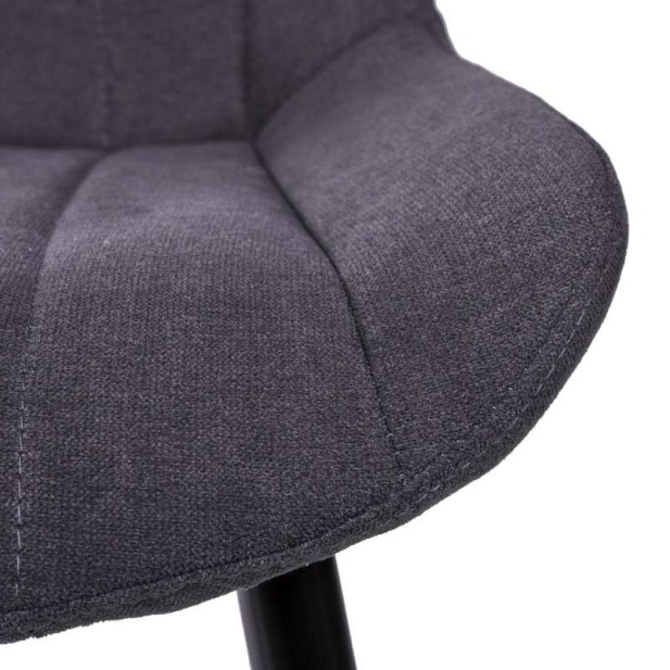 Silla MIDDEL, Metal Negro / Textil Gris Oscuro. Vackart Silla MIDDEL, Metal Negro / Textil Gris Oscuro. Vackart
