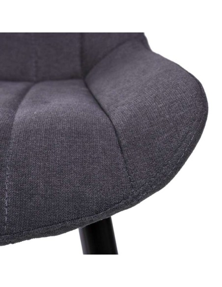 Silla MIDDEL, Metal Negro / Textil Gris Oscuro. Vackart