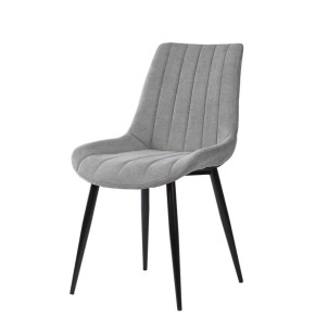 Silla MIDDEL, Metal Negro / Textil Gris Claro - Vackart. Exclusivas y modernas sillas de diseño nórdico en Vackart, tu tienda de diseño online.