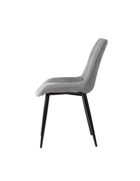 Silla MIDDEL, Metal Negro / Textil Gris Claro. Vackart