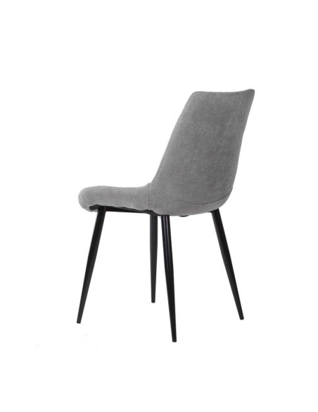 Silla MIDDEL, Metal Negro / Textil Gris Claro. Vackart