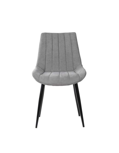 Silla MIDDEL, Metal Negro / Textil Gris Claro. Vackart