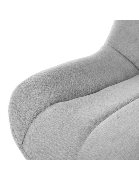 Silla MIDDEL, Metal Negro / Textil Gris Claro. Vackart