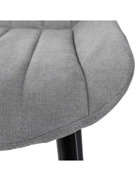 Silla MIDDEL, Metal Negro / Textil Gris Claro. Vackart