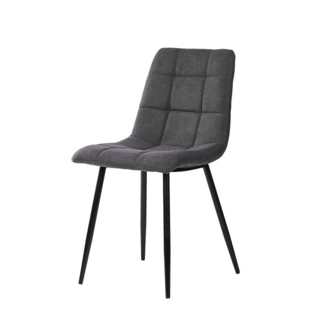 Silla SENNEP, Metal Negro / Textil Gris Oscuro. Vackart