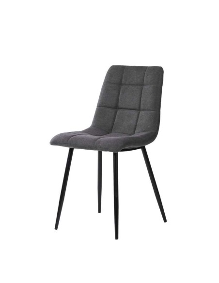 Silla SENNEP, Metal Negro / Textil Gris Oscuro. Vackart