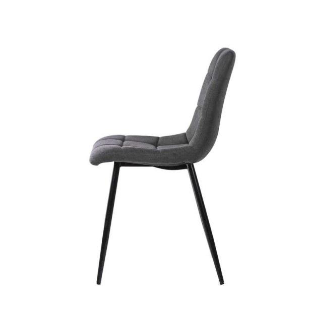 Silla SENNEP, Metal Negro / Textil Gris Oscuro. Vackart