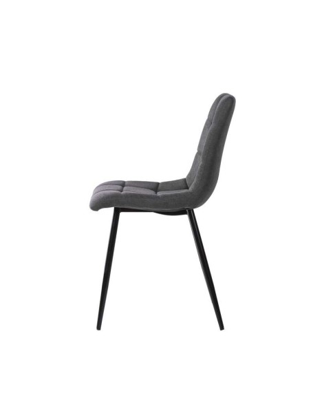 Silla SENNEP, Metal Negro / Textil Gris Oscuro. Vackart