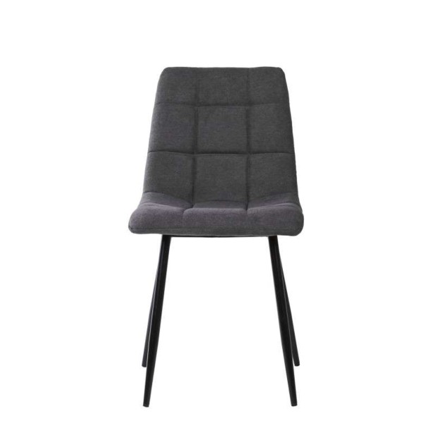 Silla SENNEP, Metal Negro / Textil Gris Oscuro. Vackart
