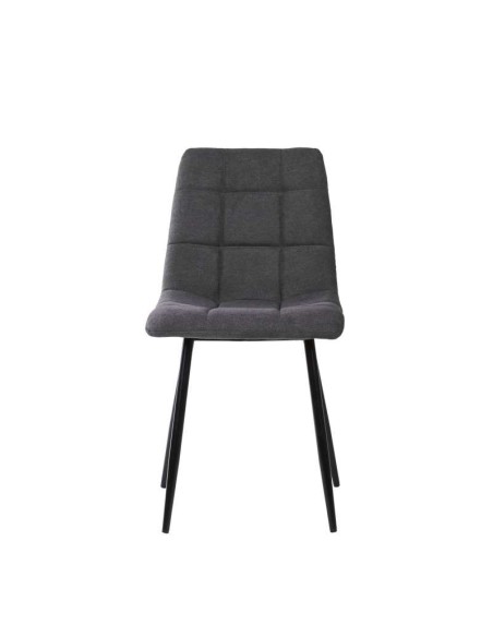 Silla SENNEP, Metal Negro / Textil Gris Oscuro. Vackart