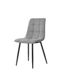 Silla SENNEP, Metal Negro / Textil Gris Claro