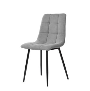 Silla SENNEP, Metal Negro / Textil Gris Claro - Vackart. Exclusivas y modernas sillas de diseño nórdico en Vackart, tu tienda de diseño online.