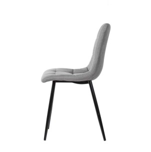 Silla SENNEP, Metal Negro / Textil Gris Claro. Vackart 2