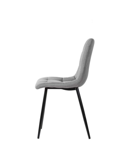 Silla SENNEP, Metal Negro / Textil Gris Claro. Vackart