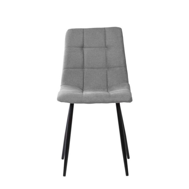 Silla SENNEP, Metal Negro / Textil Gris Claro. Vackart