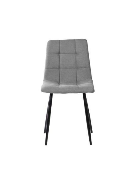 Silla SENNEP, Metal Negro / Textil Gris Claro. Vackart