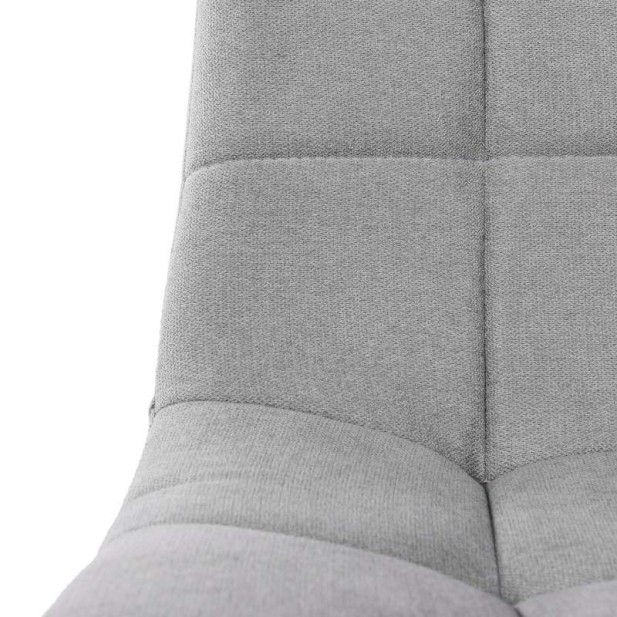 Silla SENNEP, Metal Negro / Textil Gris Claro. Vackart