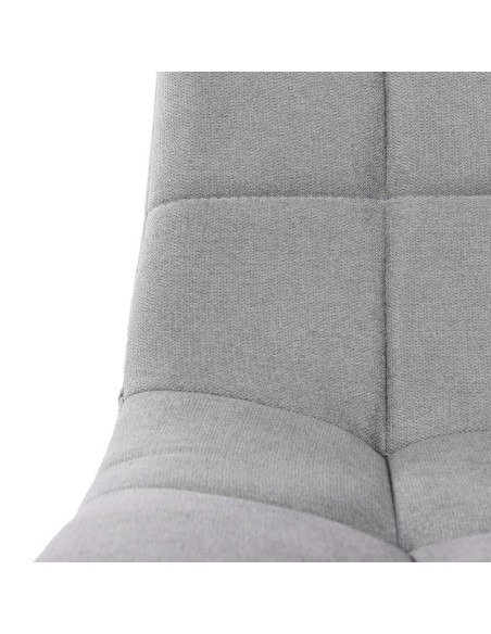 Silla SENNEP, Metal Negro / Textil Gris Claro. Vackart