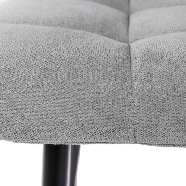 Silla SENNEP, Metal Negro / Textil Gris Claro. Vackart