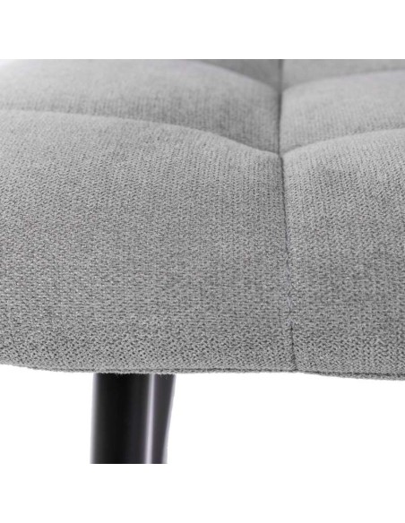 Silla SENNEP, Metal Negro / Textil Gris Claro. Vackart