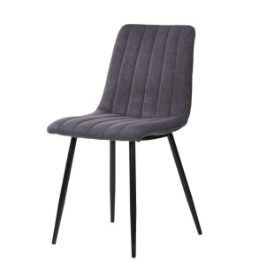 Silla STRIBER, Metal Negro / Textil Gris Oscuro - Vackart. Exclusivas y modernas sillas de diseño nórdico en Vackart, tu tienda de diseño online.