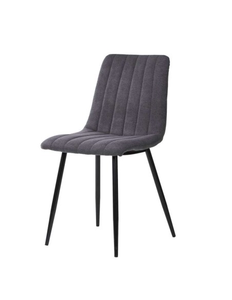 Silla STRIBER, Metal Negro / Textil Gris Oscuro. Vackart