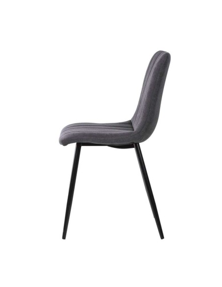 Silla STRIBER, Metal Negro / Textil Gris Oscuro. Vackart