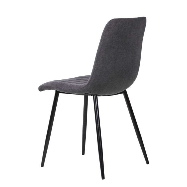 Silla STRIBER, Metal Negro / Textil Gris Oscuro. Vackart