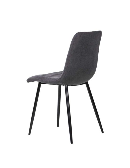 Silla STRIBER, Metal Negro / Textil Gris Oscuro. Vackart