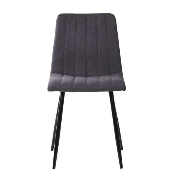 Silla STRIBER, Metal Negro / Textil Gris Oscuro. Vackart
