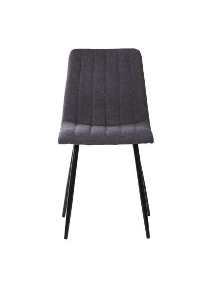 Silla STRIBER, Metal Negro / Textil Gris Oscuro. Vackart