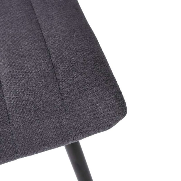 Silla STRIBER, Metal Negro / Textil Gris Oscuro. Vackart