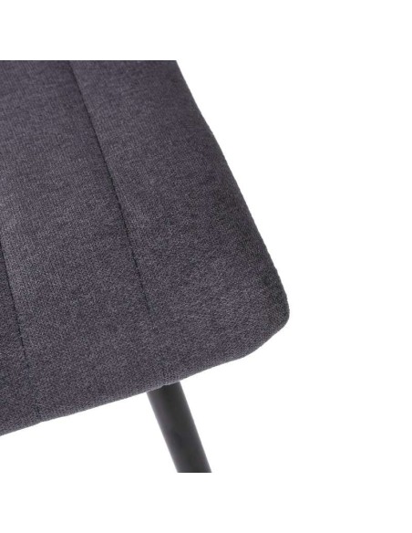 Silla STRIBER, Metal Negro / Textil Gris Oscuro. Vackart