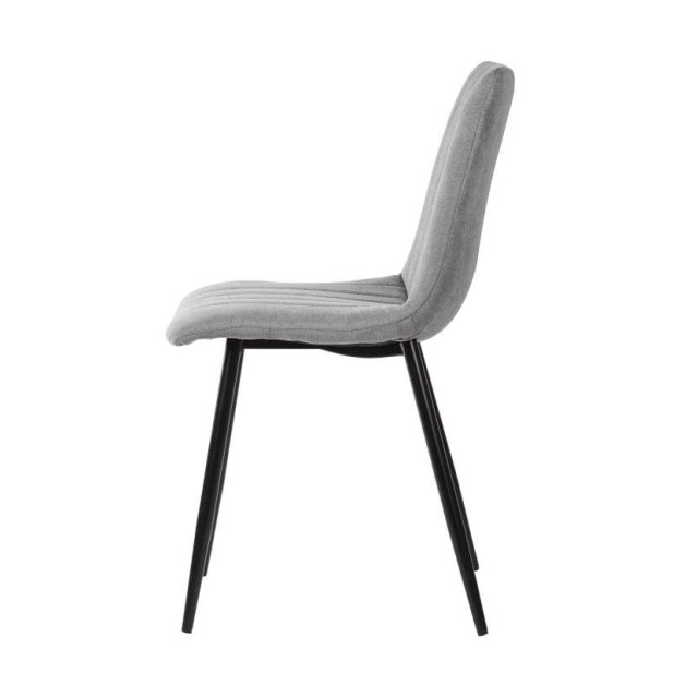 Silla STRIBER, Metal Negro / Textil Gris Claro. Vackart