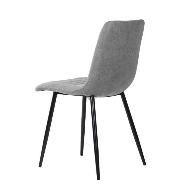 Silla STRIBER, Metal Negro / Textil Gris Claro. Vackart