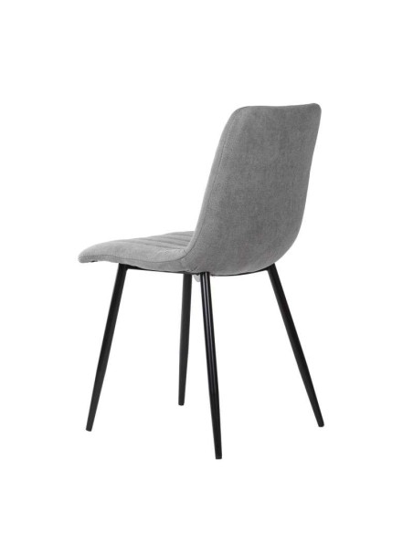 Silla STRIBER, Metal Negro / Textil Gris Claro. Vackart