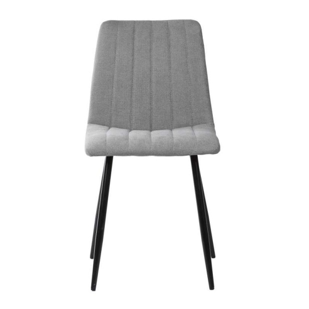 Silla STRIBER, Metal Negro / Textil Gris Claro. Vackart