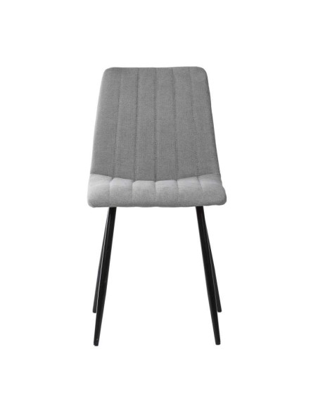Silla STRIBER, Metal Negro / Textil Gris Claro. Vackart