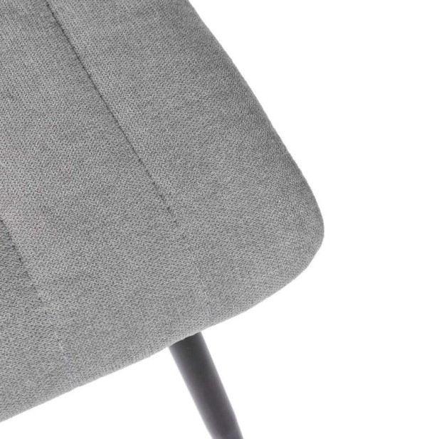 Silla STRIBER, Metal Negro / Textil Gris Claro. Vackart